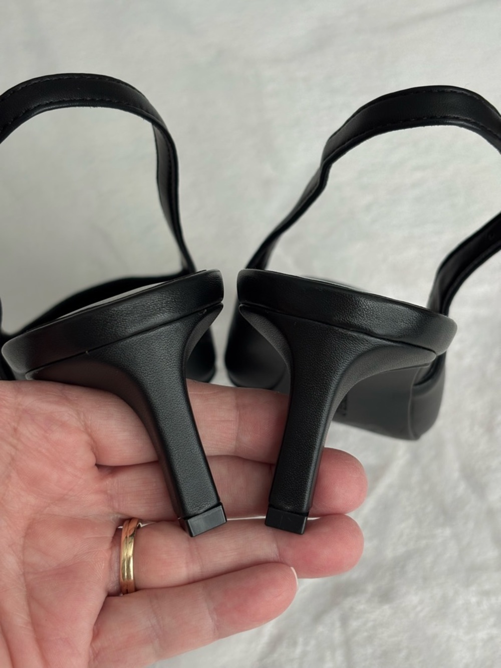 KARL LAGERFELD Sunday Black Faux Leather Slingback Kitten Heel Pump--NWOB--7.5 - Picture 8 of 15